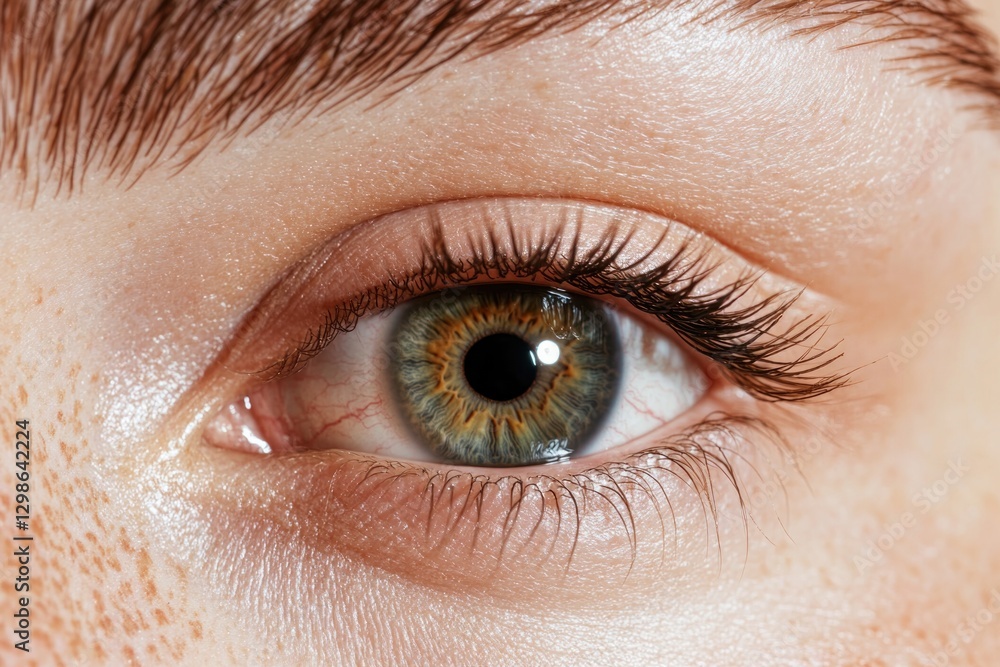 Fototapeta premium Close-up of an eye showcasing unique iris patterns and detailed