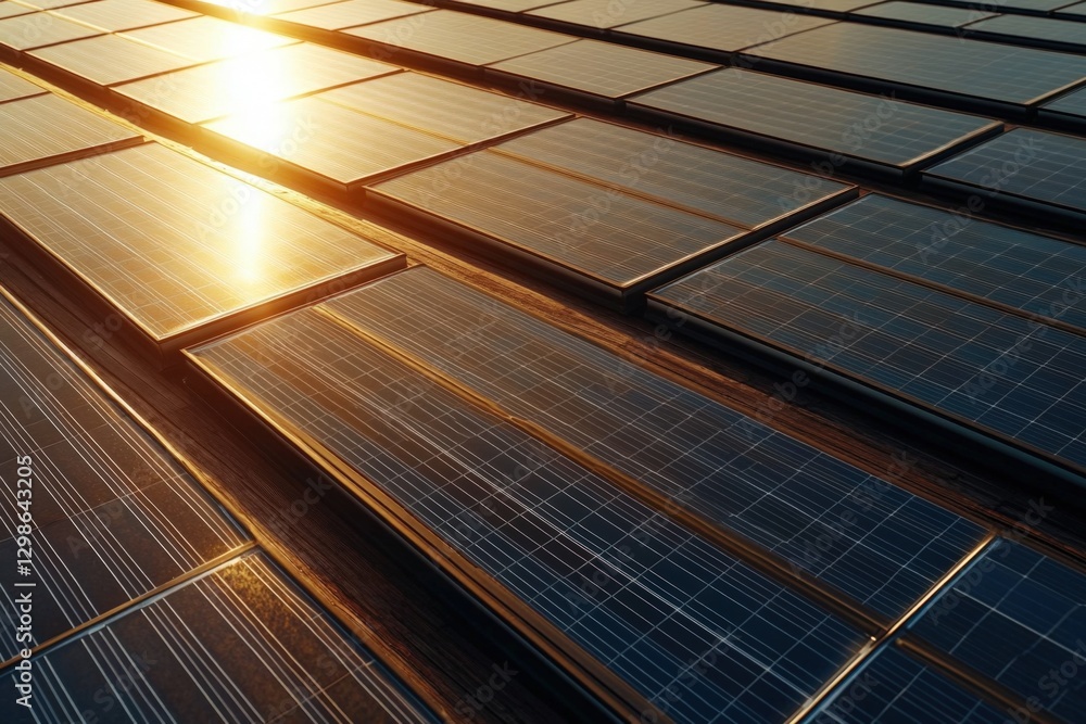 Obraz premium solar panels on a sunny day