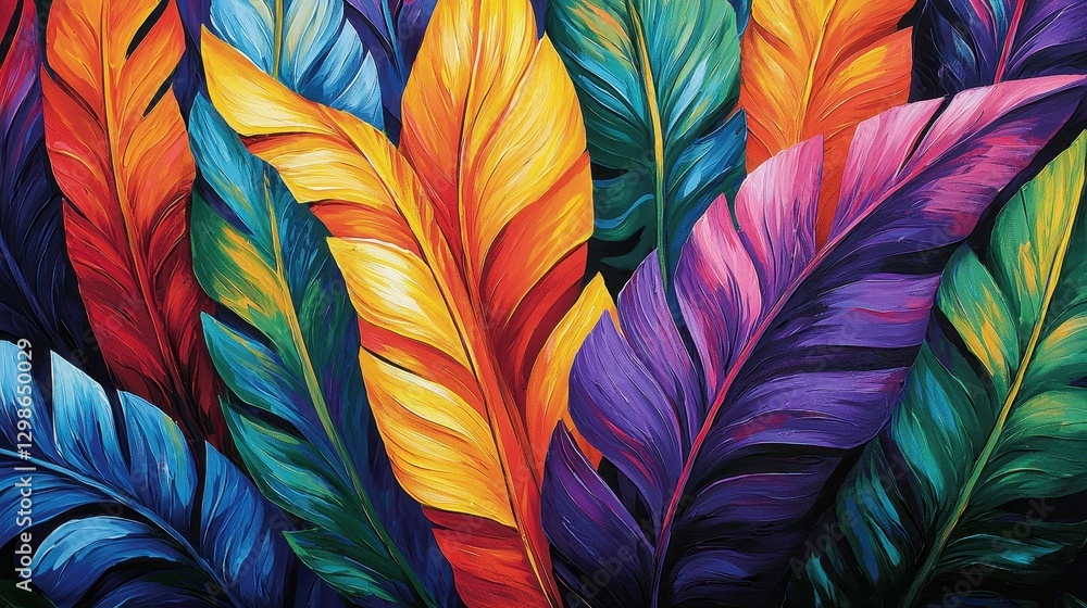 custom made wallpaper toronto digitalVibrant leaves in a kaleidoscope of colors, showcasing nature's beauty.