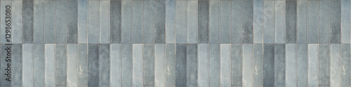 Gray grey blue, texture of modern vintage retro wall tile, porcelain stoneware, glossy glazed tile slips - Tiles background, seamless pattern © Corri Seizinger