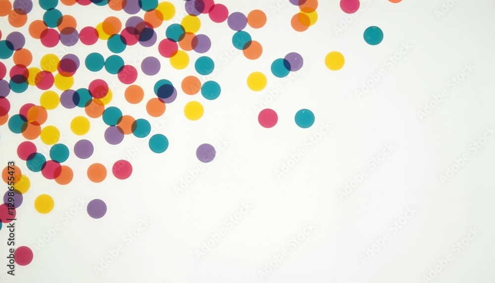 Fototapeta premium Scattered colorful circles on a light background creating a playful and vibrant effect 