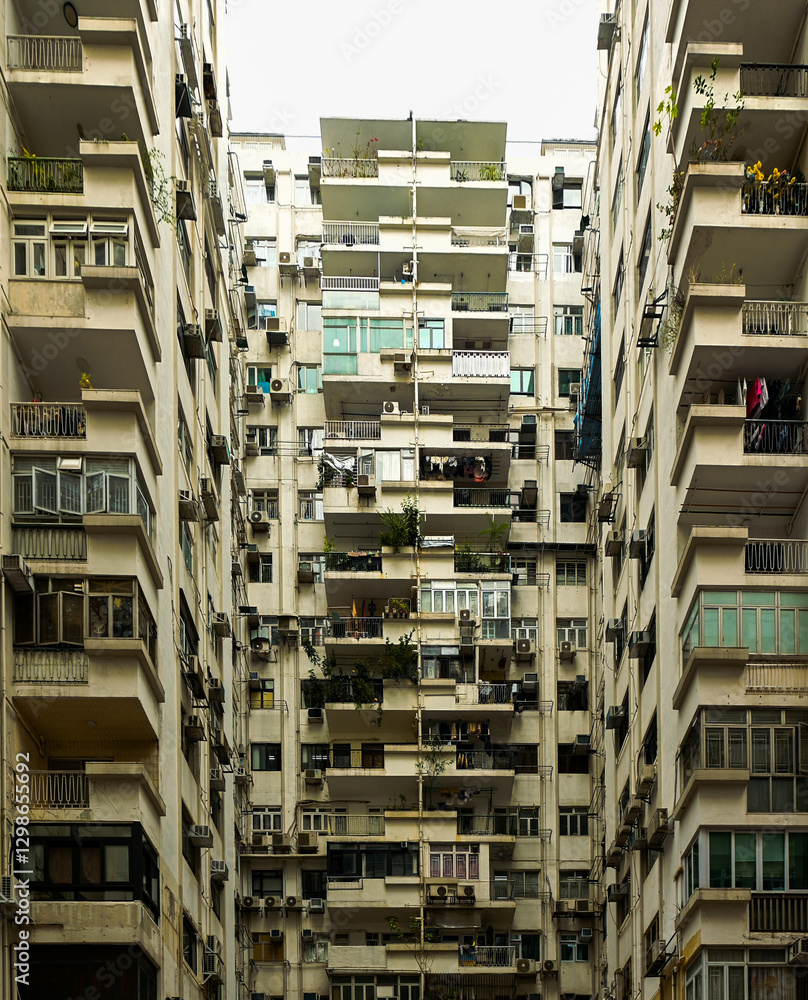 Obraz premium Hong Kong Urban Architecture Residential Building 