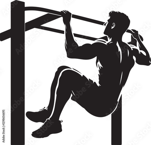 A man doing a pullup on a pullup bar