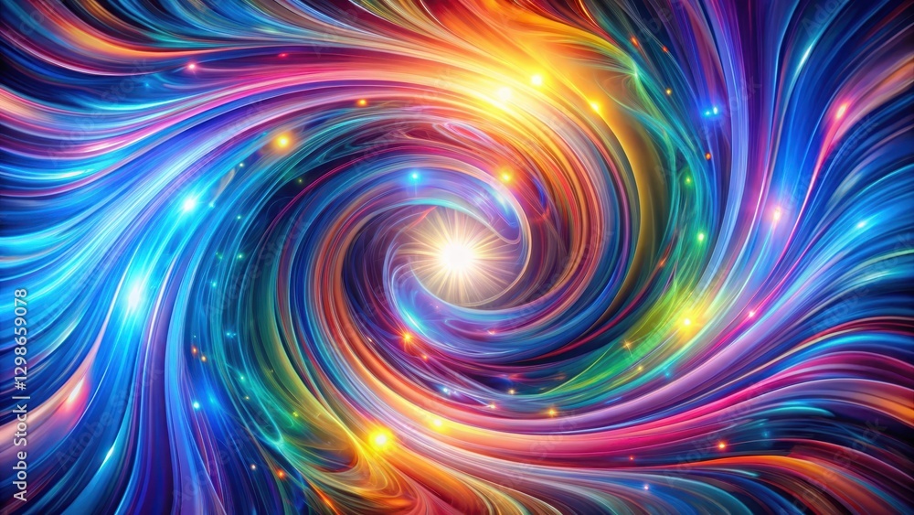Swirling patterns of light and color emanate from a central vortex, as vibrant shapes morph into three-dimensional forms, creative process, ideas Swirling patterns of light and color emanate from a central vortex, as vibrant shapes morph into three-dimensional forms, creative process, ideas