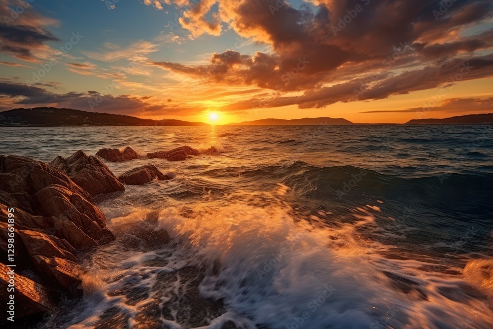 Obraz premium Sea landscape dawn outdoors horizon.