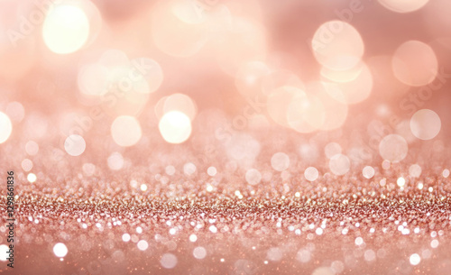 Obraz na płótnie rose gold bokeh glitter background with sparkle backdrop texture design. w salonie