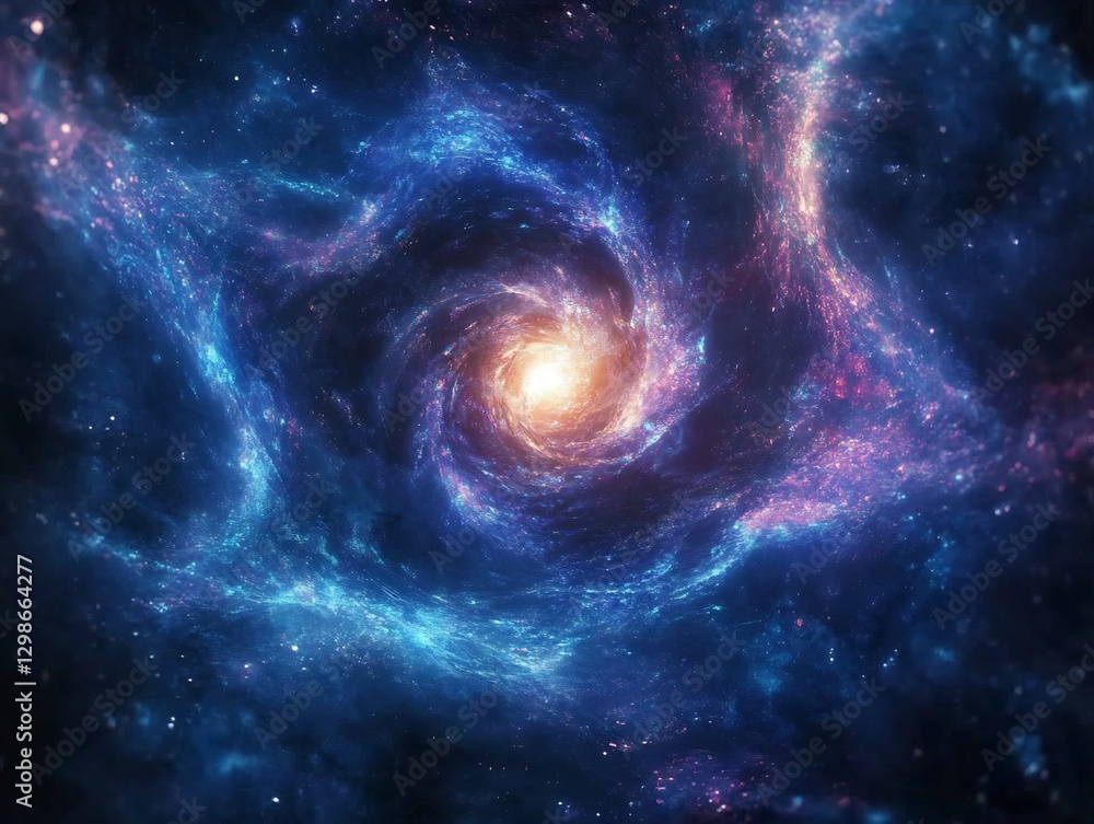 Fototapeta premium luminous cybernetic bloom glowing vortex