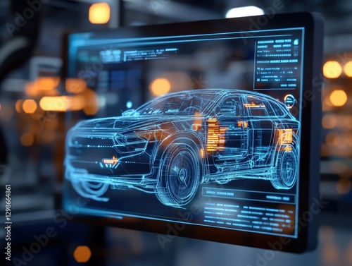 car design on a computer screen