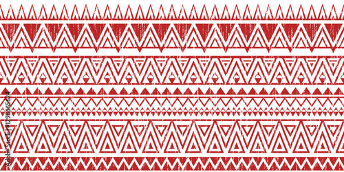 Seamless pattern, ethnic background, geometric ornament, vector design, border