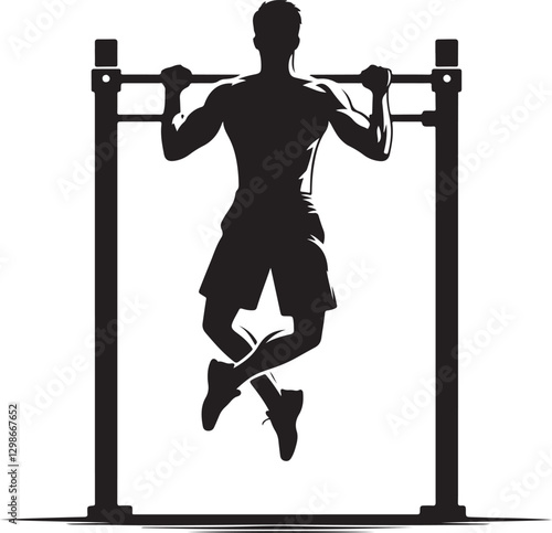 A man doing a pullup on a pullup bar