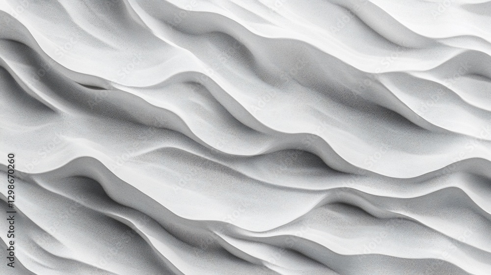Obraz premium Abstract white wavy pattern with a smooth texture and gentle curves creating a dynamic look