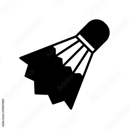 Outline Simple Illustration of a Badminton Shuttlecock for Sports Design