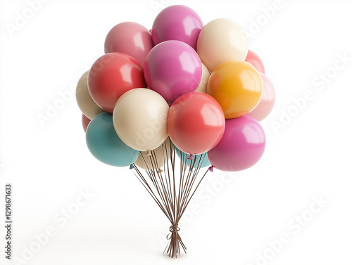 Festive balloons arranged for a beautiful poster background photo