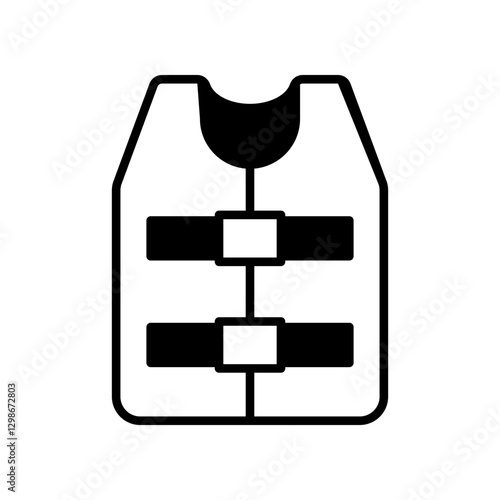 Minimalistic Outline Illustration of Life Jacket for Water Safety