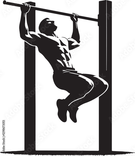 A man doing a pullup on a pullup bar
