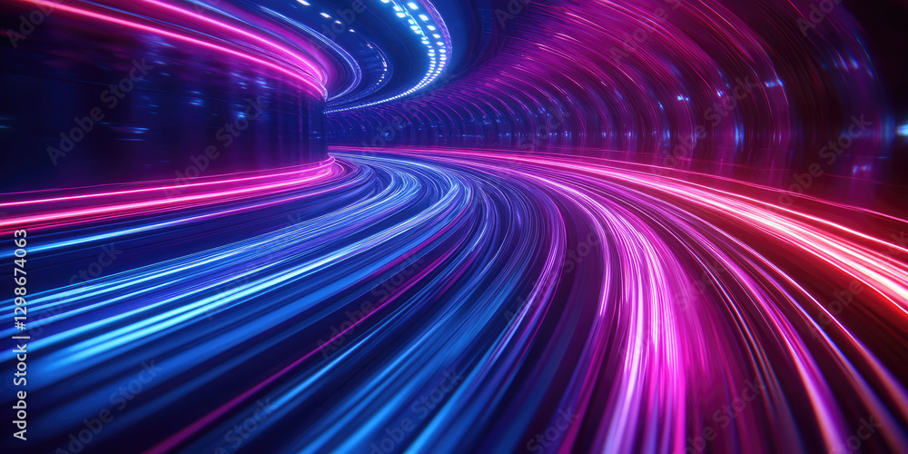 Speed energy effect with digital neon streaks in red, purple, and blue Speed energy effect with digital neon streaks in red, purple, and blue