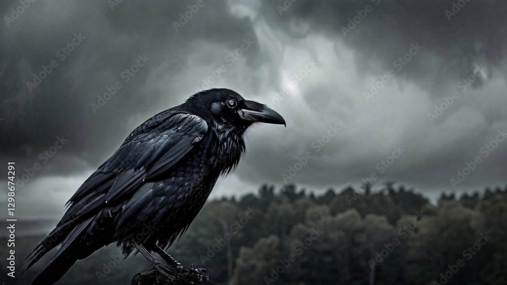 Fototapeta premium Dark Illustration for World Goth Day: Moody and Atmospheric Gothic Artwork in Black and Grey Tones