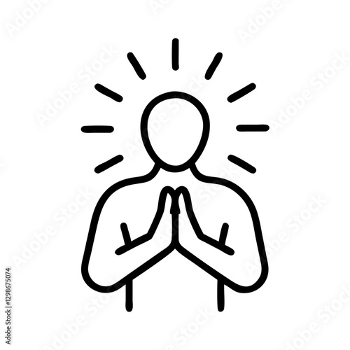 Person praying with humility and spirituality in a minimalist design for meditation