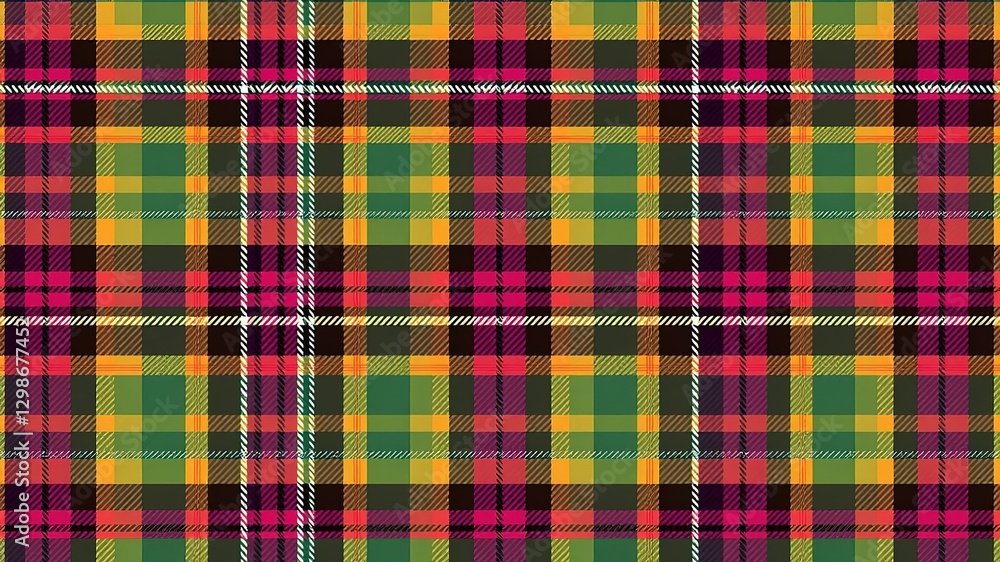 Modern Pixelated Tartan Design with Geometric Flair Modern Pixelated Tartan Design with Geometric Flair
