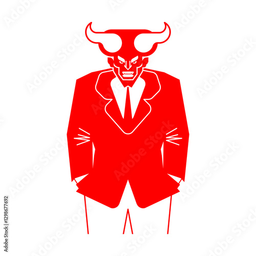 Satan businessman. Demon in  suit. Lucifer boss.