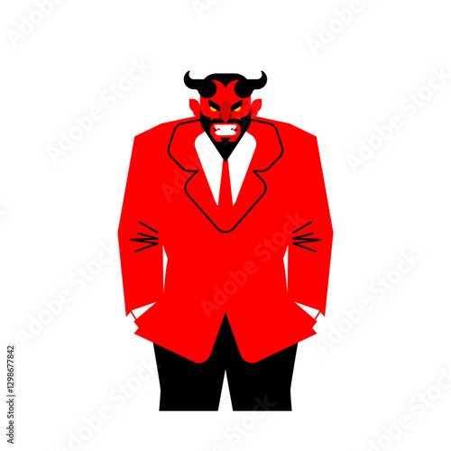 Satan businessman. Demon in  suit. Lucifer boss.