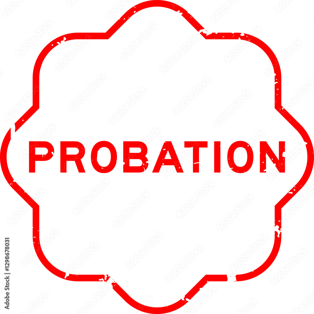Fototapeta premium Grunge red probation word rubber seal stamp on white background