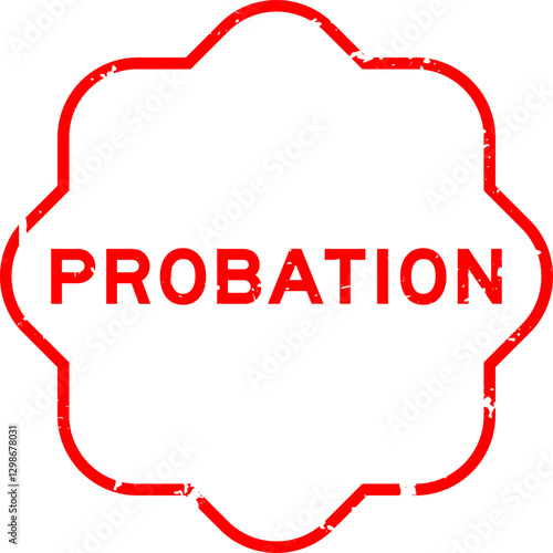 Grunge red probation word rubber seal stamp on white background