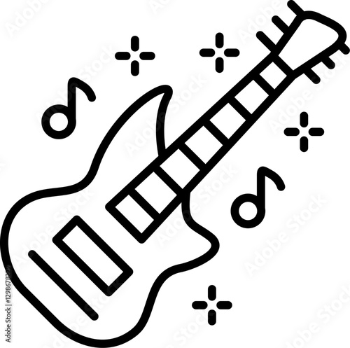 Electric Guitar Icon Vector Element