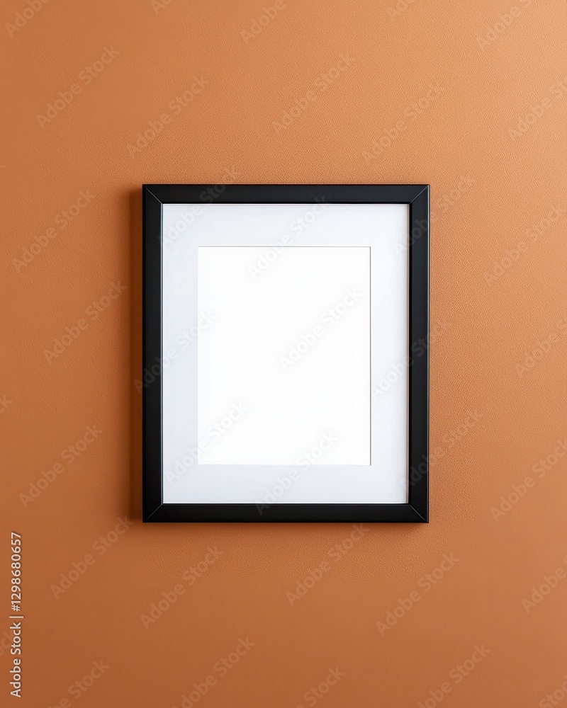 Black Picture Frame on Brown Textured Wall Black Picture Frame on Brown Textured Wall