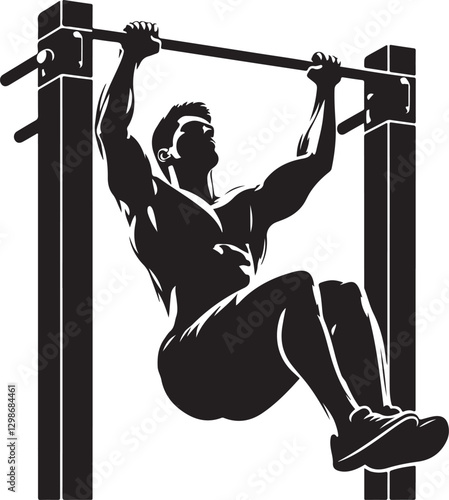 A man doing a pullup on a pullup bar