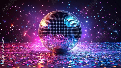 Wallpaper Mural Glittering Disco Ball on a Colorful Stage Torontodigital.ca