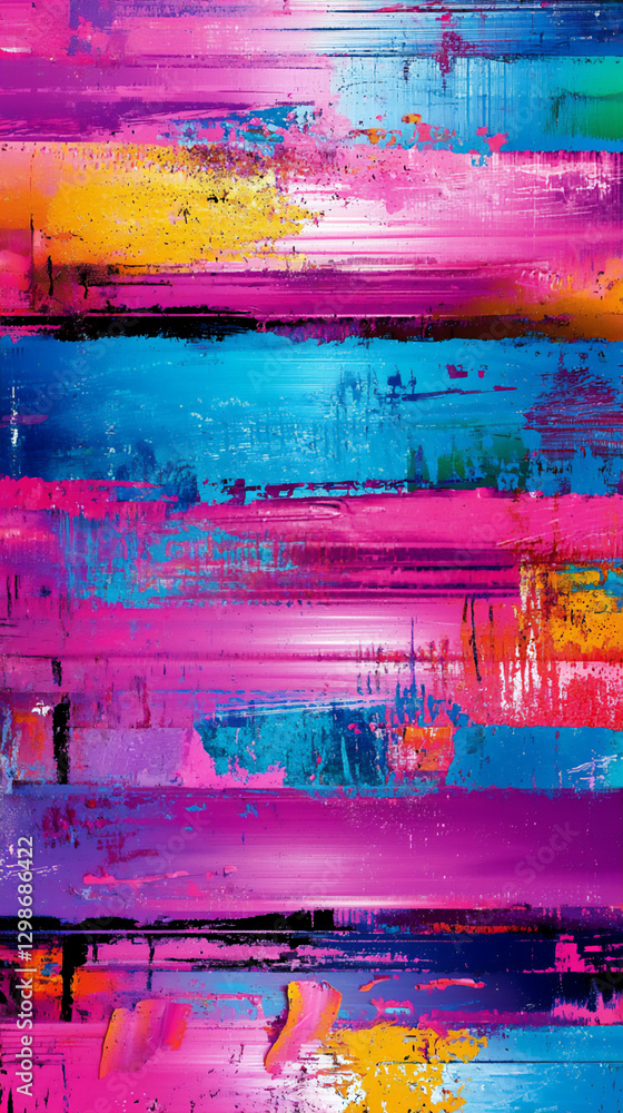 Obraz premium vibrant digital glitch