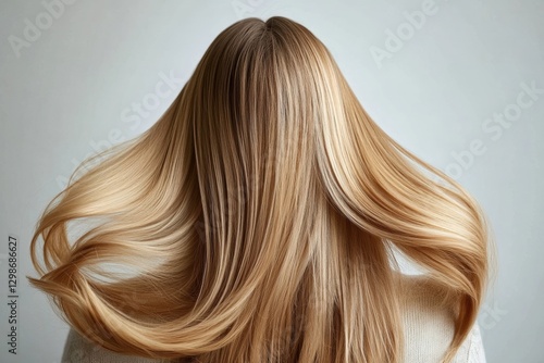 Blonde long hair covering face