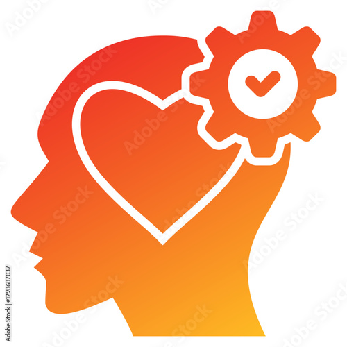 Emotional Intelligence Glyph Gradient Icon