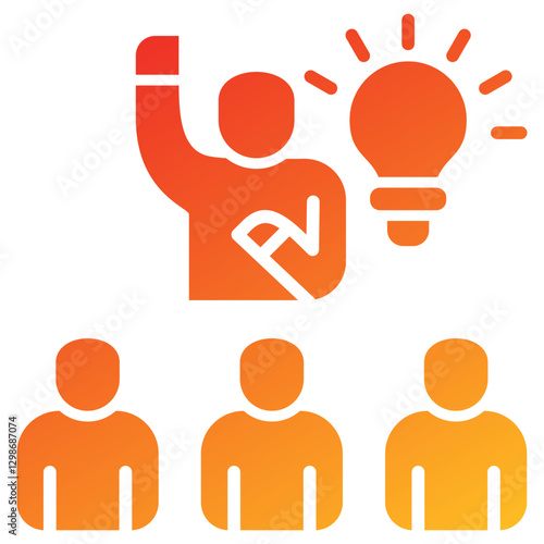 Leadership Glyph Gradient Icon
