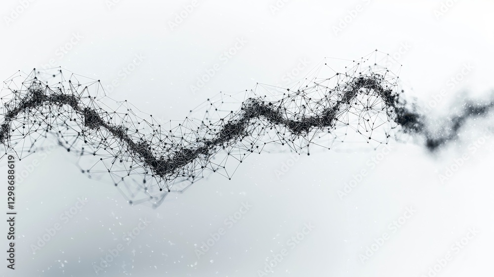 Obraz premium Abstract network flow, data visualization, technology background. Possible use stock photo