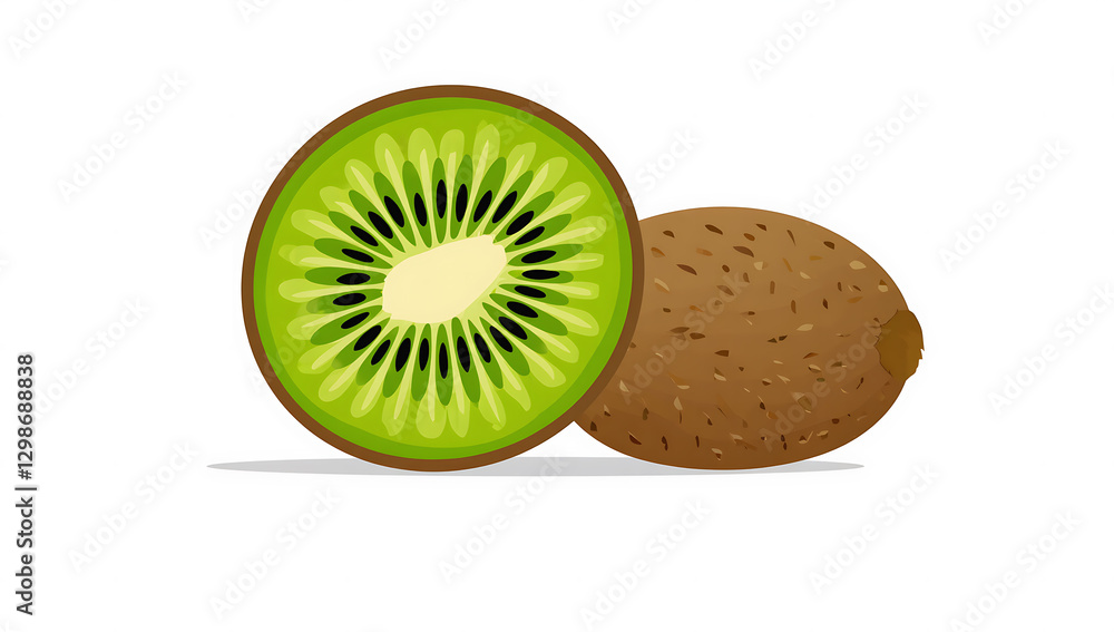 Obraz premium Fresh Kiwi Fruit Illustration