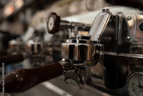 close up of coffee machine