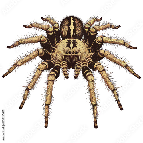 Bold Symmetrical Spider Vector Design.