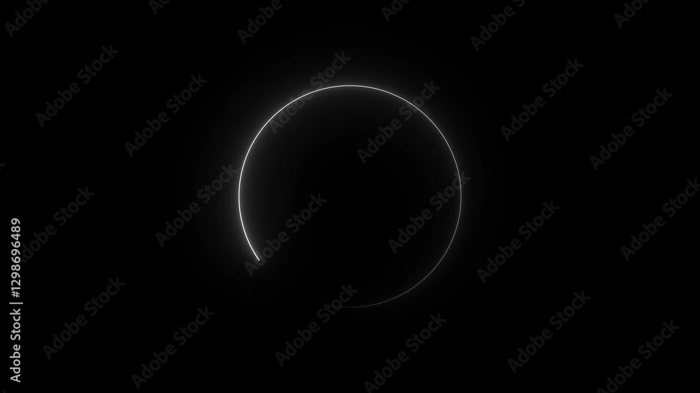 Glowing Neon Circle. abstract beautiful saber circle animation on black background.