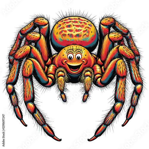 Bold Symmetrical Spider Vector Design.