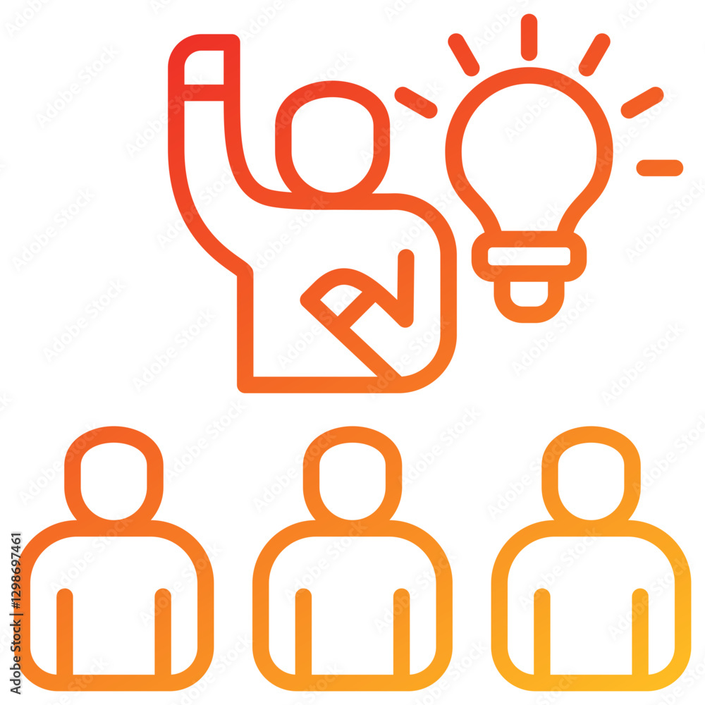 Leadership Line Gradient Icon Leadership Line Gradient Icon