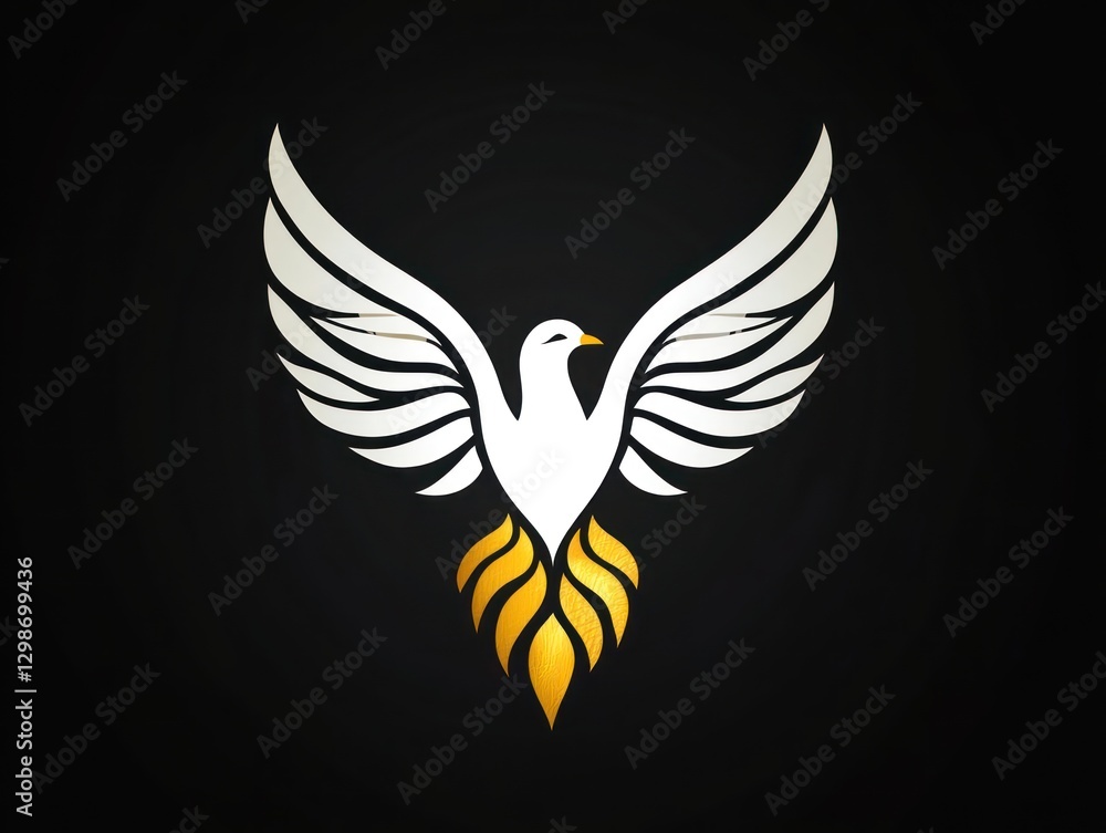 Fototapeta premium A dove with outstretched wings symbolizes the Holy Spirit, representing peace and spiritual awakening during Maundy Thursday and Palm Sunday celebrations