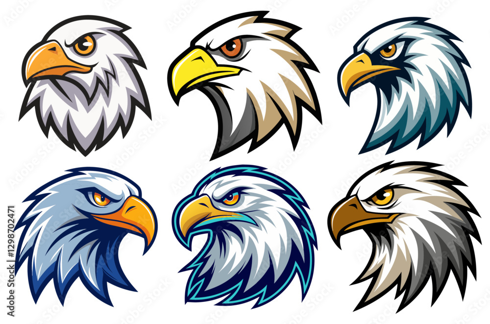 Obraz premium eagle head logo icon vector set