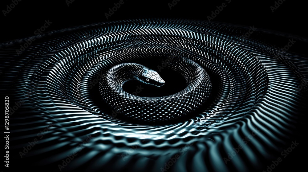 Obraz premium Captivating serpent movement dark environment animal photography mysterious setting close-up perspective nature concept