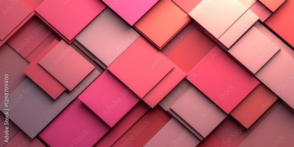 Abstract arrangement of overlapping squares in shades of pink Abstract arrangement of overlapping squares in shades of pink