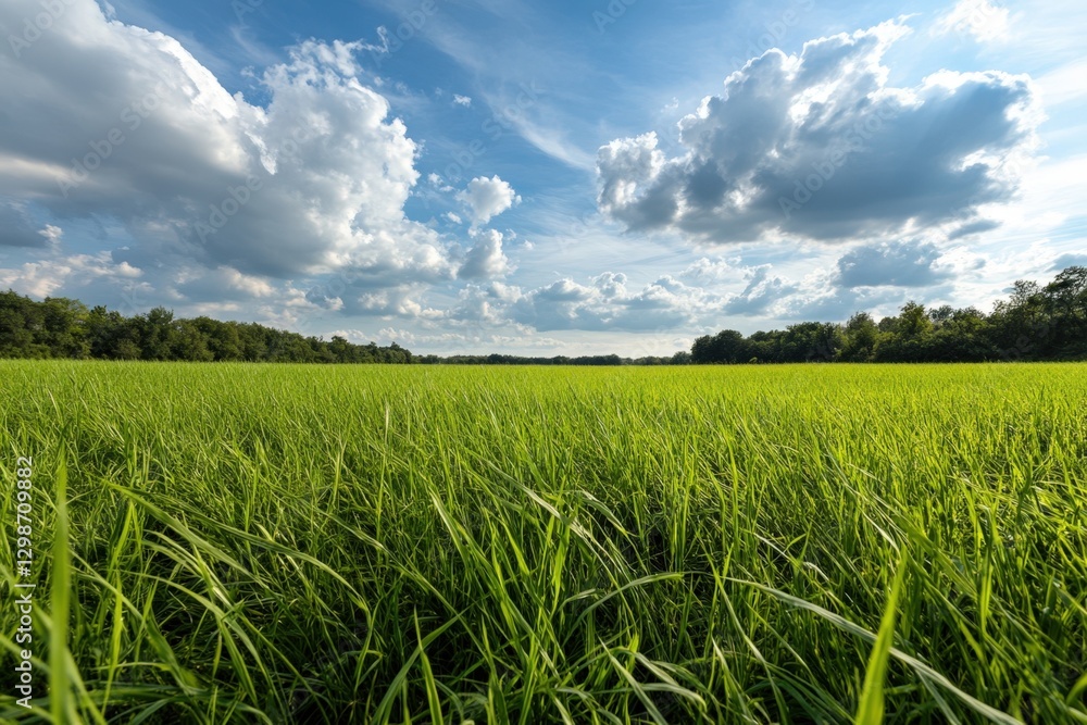 field of green grass with clouds field of green grass with clouds