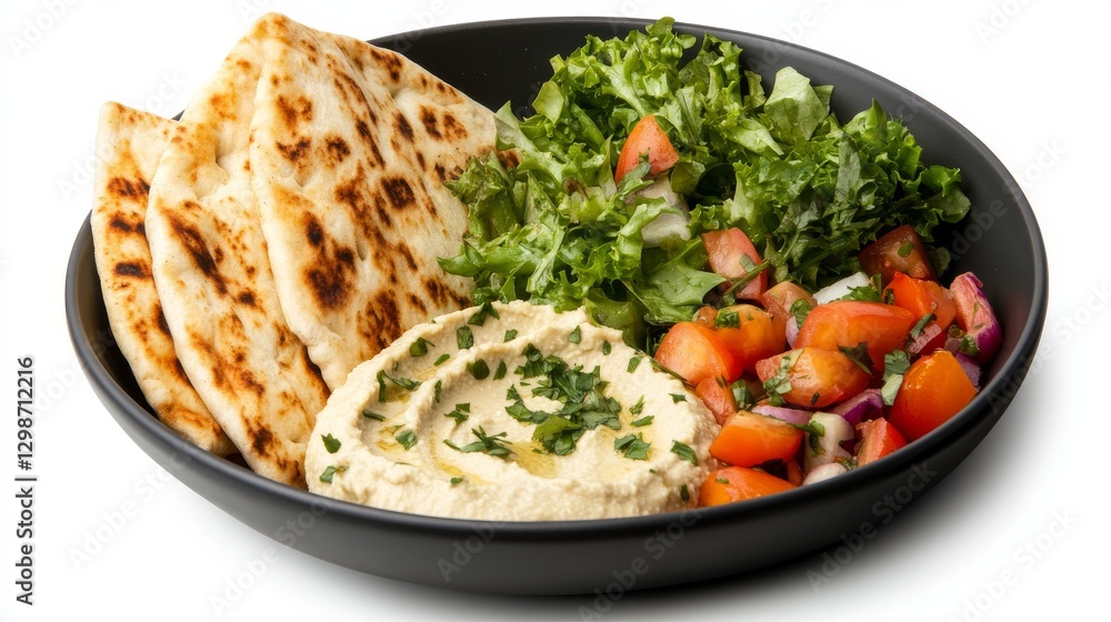 Mediterranean Plate with Hummus, Pita, and Salad