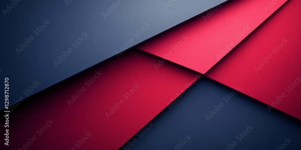 Geometric arrangement of overlapping red and dark blue planes Geometric arrangement of overlapping red and dark blue planes
