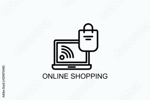 Online Shopping Icon Or Logo Isolated Vector Illustration